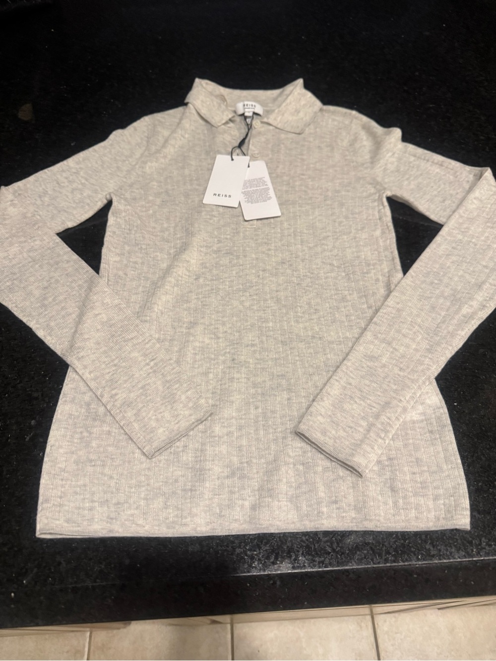KIM-BUTTON NECK KNIT GREY MELANGE
